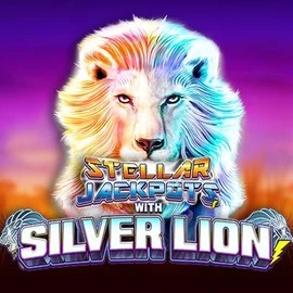Stellar Jackpots with Silver Lion slot logo by Lightning Box Game at Lucky Meister Casino